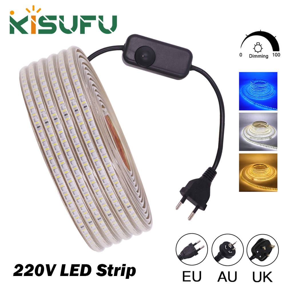 Decor Lighting Uk - Striscia LED 220V con Dimmer, Spina