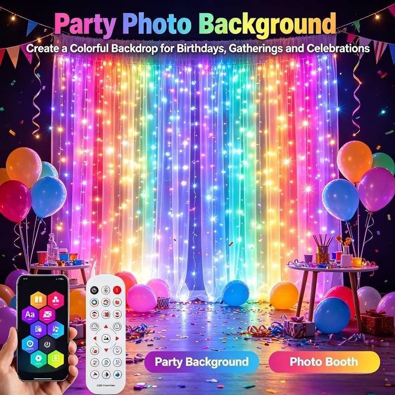 Lighting Christmas Decor - Luci a tenda LED alimentate tramite