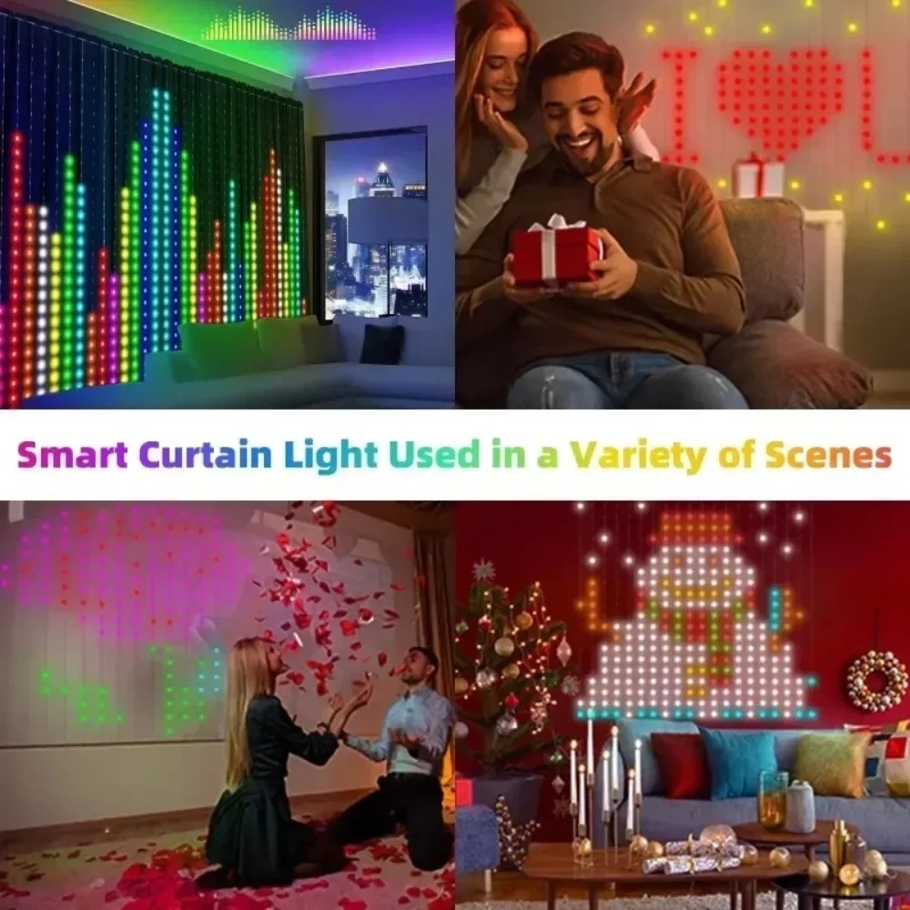 Luci a tenda LED con pixel, co - Lighting Christmas Decor recensione e prezzo