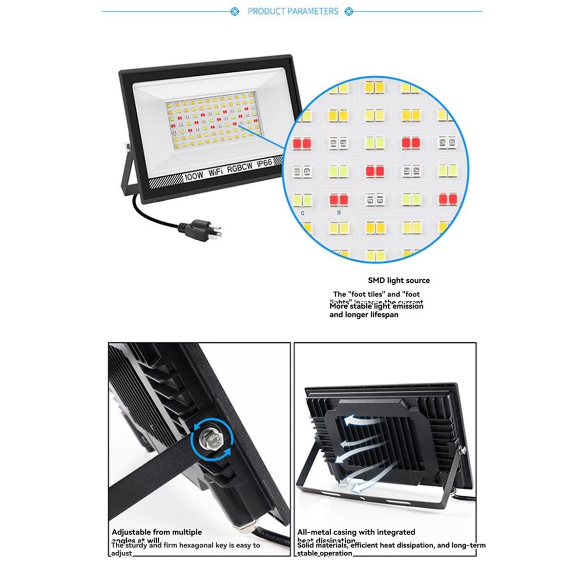 Faro LED RGBCW da 100W Nices c - Decor Lighting Uk recensione e prezzo