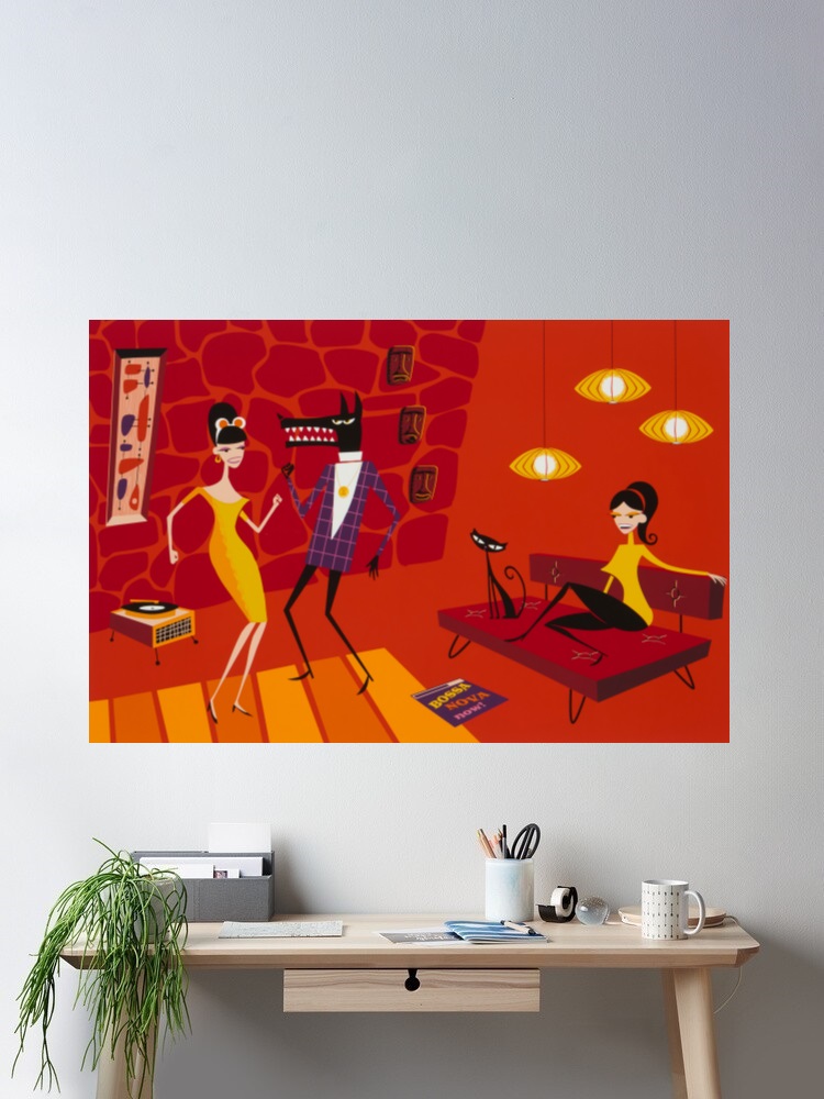 Josh Agle Bossa Nova Now Foto  - Nova Decor & Lighting Vase Glass Brun 26Cm recensione e prezzo
