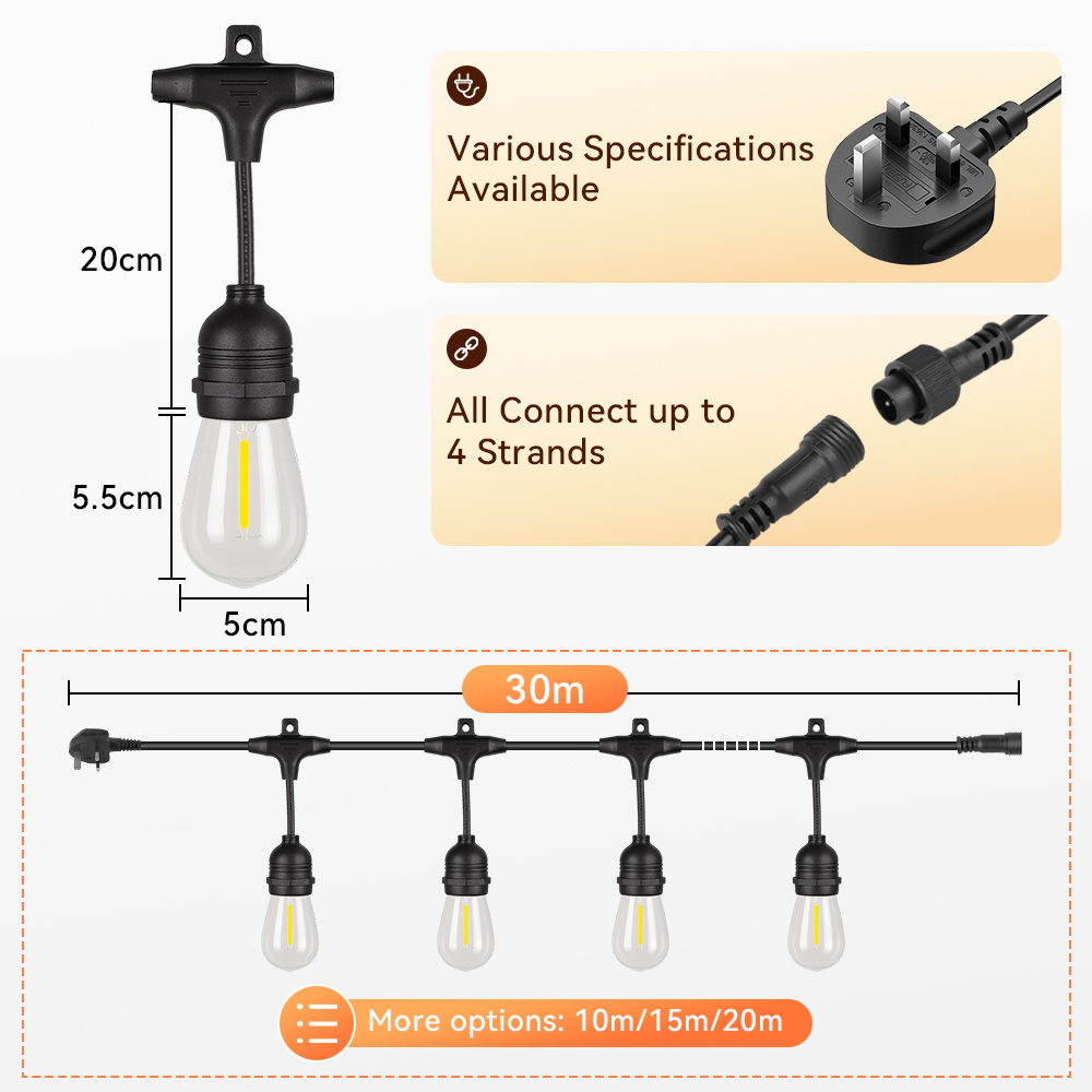 E27 Luci a stringa per esterni - Decor Lighting Uk recensione e prezzo